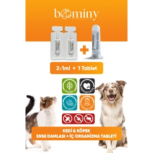 Kedi Köpek Iç Dış Parazit 3' Lü Avantaj Paket(2*1 ml damla + 1 Adet İç Parazit tablet)