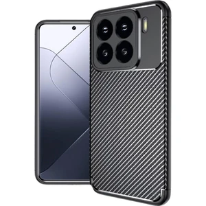 Xiaomi 15 Uyumlu Silikon Kılıf Karbon Desenli Darbe Emici Autofocus Tam Koruma Kapak