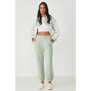 Jogger Lastikli Spor Eşofman Altı 806 Fıstık Yeşil