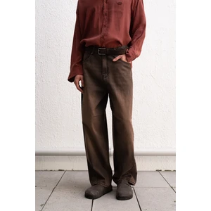 Baggy Fıt Kahverengi Jean