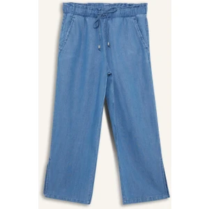 Pull On Culotte Yüksek Beli Lastikli Tensel Yıkamalı İnce Jean Pantolon D8241AX25SM