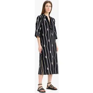 Regular Fit Desenli Pamuklu Midi Plaj Elbisesi-Fall in Love E5099AX25SP