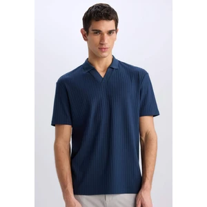 Regular Fit Polo Yaka Krinkıl Kısa Kollu Tişört E1207AX25SM