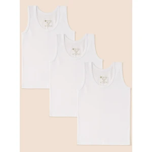 Kız Çocuk Organik Pamuklu Ribana Kroşatalı Atlet 3'lü Paket