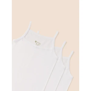 natuline Kız Çocuk Organik Pamuklu Ribana İp Askılı Atlet 3'lü Paket
