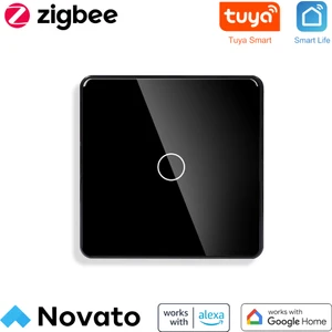 Zigbee Dokunmatik Akıllı Duvar Anahtarı - Siyah Renk ( Tuya, Smart Life, ZIGBEE2MQTT Uyumlu )