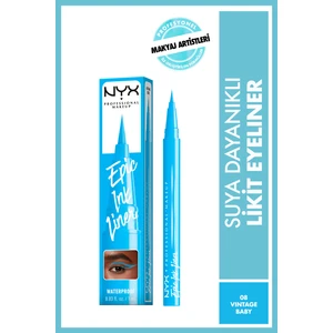 NYX Professional Makeup Epic Ink Liner Suya Dayanıklı Saten Bitiş Eyeliner Vintage Baby Mavi – Hassas Uçlu Profesyonel Göz Makyajı Kalemi