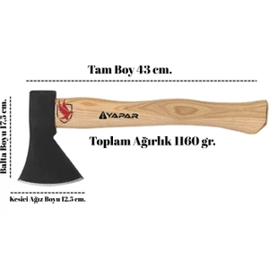 Ahşap Saplı Dövme Çelik Kamp Baltası 1 kg