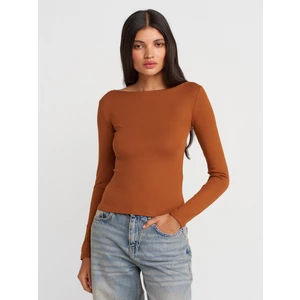 31332 Kayık Yaka Uzun Kollu Top-K.kiremit