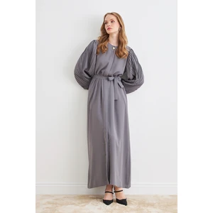 Kolları Piliseli Abaya - Gri