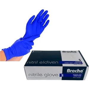 Nitril Pudrasız Kobalt Mavi Muayene Eldiveni 100 Adet Small
