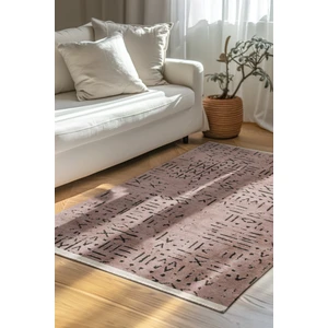 Venüs Bej/füme Iskandinav Desenli Kaymaz Pamuk Kilim – Makinede Yıkanabilir, Modern ve Dayanıklı Tasarım Halı