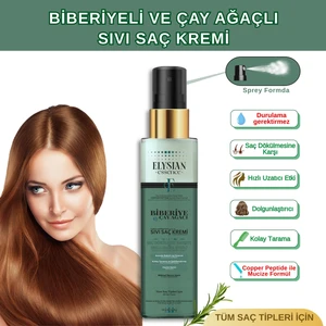 Elysian Essence Biberiye & Çay Ağacı Sıvı Saç Kremi – Durulanmayan Bakım Spreyi