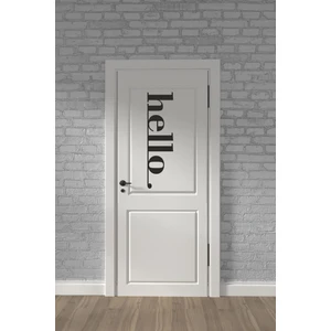 trc trafik Hello Sticker Duvar Yazısı Sticker (Siyah)