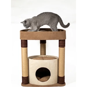 Kedi Tırmalama Tahtası ve Evi – 2 Katlı Dinlenme Alanı, Jut Halatlı, Mdf Gövde, 71 cm