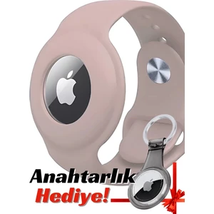 Apple Airtag Uyumlu Kordon (Anahtarlık Hediyeli) & Bileklik - Çok Amaçlı Yumuşak Silikon Kılıf