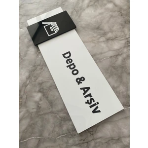 Basic Pearl Black Seri Depo ve Arşiv Kapı Isimliği Yönlendirme Levhası