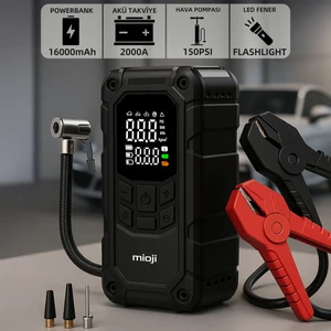 Mio D8H Plus 4in1 16000MAH 2000A Akü Takviye + Hava Pompası + Led Fener + Powerbank