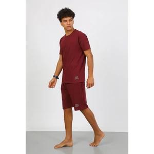 Erkek Pamuk Lakost Alt Üst Kaprili Pijama Takım Bordo 6872