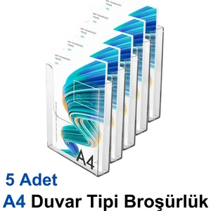 A4 Duvar Tipi Broşürlük - 5 Adet