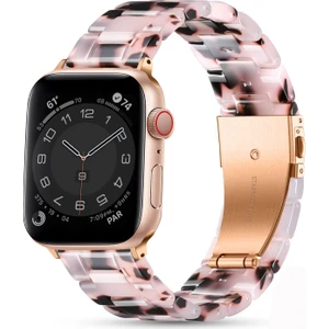 Apple Watch 38MM 40MM 41MM Seri 7/6/se/5/4/3 Uyumlu Reçine Hafif Şık Pimli Tasarım Kordon