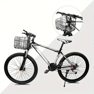 Katlanır Bisiklet Sepeti Ön Gidon Uyumlu Eşya Taşıma Sepet Askılı Metal