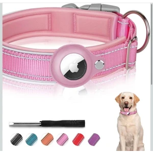 Yüksek Kalite, Reflektörlü Airtag Köpek Tasması