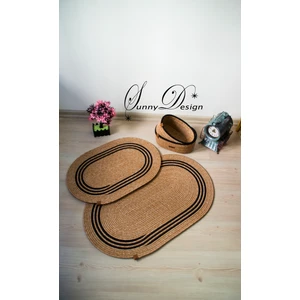 Jüt Hasır Banyo  Paspas Set Sepet Set Banyo Takımı