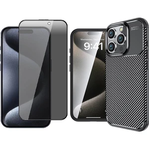 iPhone 15 Pro Max Kılıf Zore Negro Silikon Kapak + Hayalet Ekran Koruyucu