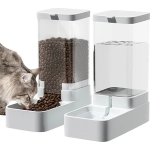 TEKNETSTORE Otomatik Kedi ve Köpek Mama Su Kabı Sebili Pınarı 2'li Set Mama 2.1 kg Su Kasesi 3.8 Lt Kapasite