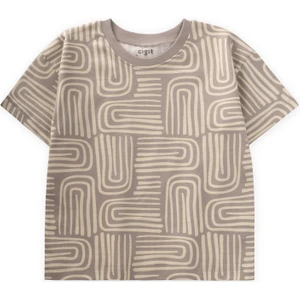 Boho Desenli T-Shırt 2-10 Yaş Bej