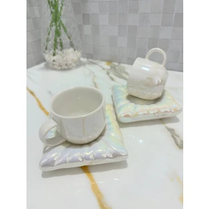 Porselen Yastık Minder Model 2'li Kahve Fincan Takımı