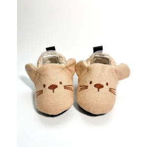 Terleme Yapmayan Yazlık Bebek Patiği Tavşan Nakışlı Kaydırmaz Tabanlı 100% Pamuk Triko