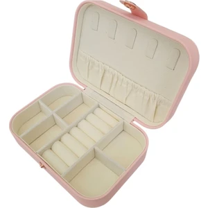 Çıtçıtlı Deri Midi Boy Takı, Seyahat ve Mücevher Çantası,kutusu Pudra (11X16 Cm)