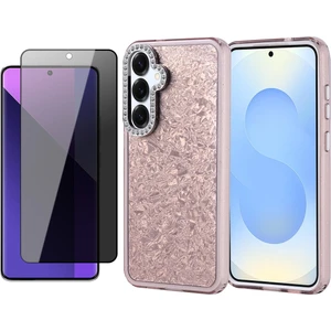 Samsung Galaxy S25 Kılıf Taşlı Tasarımlı Zore Kapi Kapak + Hayalet Ekran Koruyucu