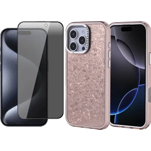 Apple iPhone 16 Pro Kılıf Taşlı Tasarımlı Zore Kapi Kapak + Haylet Ekran Koruyucu