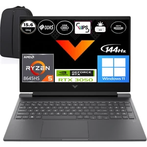 Hp Victus Amd Ryzen 5-8645HS 16 GB Ram 512 GB RTX3050 6gb Windows 11 Pro 15.6" Fhd IPS 144Hz B9KM2EA Taşınabilir Bilgisayar + Elektropasaj Çanta