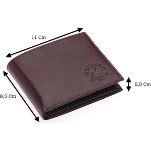 Hakiki Deri Bol Kart Bölmeli Erkek Cüzdan - Kahverengi