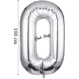 Folyo Balon O Harfi Helyum Balon 100  cm  Gümüş Renk - O Harf Balon - Harf Folyo Balon - 40 Inch