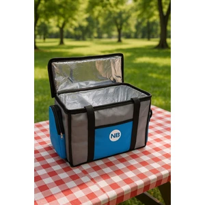 Yandan Cepli Yalıtımlı Soğutucu  El Askılı Taşınabilir Kamp Piknik Çantası-Orta Boy