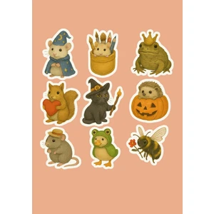 Küçük Dostlar Kafilesi Seti - 4 Sayfa - Maceracı Hayvan Çıkartmaları