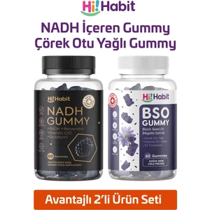 Hi Habit Nadh ve Çörek Otu Yağı İçeren Gummy – Q10, B12, D3 ve Çinko Takviyeli Vegan Gummies 2 x 60 Adet