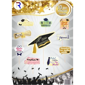 Düvenci Ticaret Mezuniyet Süsleri Konuşma Balonu 10 Adet Renkli 