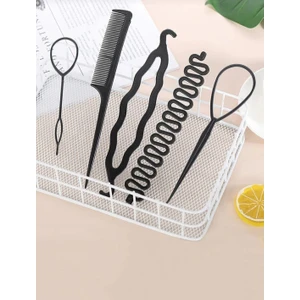 Marchen Collection Kadınlar Için Saç Örme ve Topuz Tokası Seti 5 ' Li Siyah