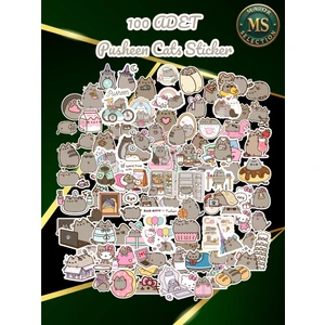 100'LÜ Sevimli Pusheen Kedi Sticker Seti – Suya Dayanıklı, Renkli ve Eğlenceli Çıkartmalar