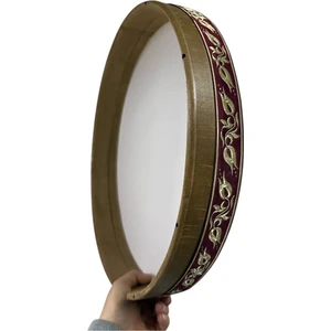 Içten Akortlu Film Bendir Cam Derili Ceviz Kasnak 45CM Kılıflı