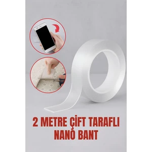 2 Metre Çift Taraflı Nanofix Şeffaf Güçlü Bant
