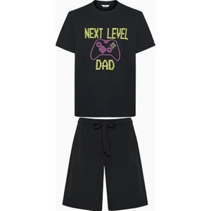 Gamer Dad Çok Renkli Şortu Pijama Takımı