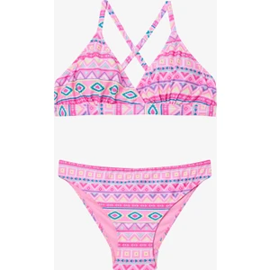 Genç Kız Texas Etnik Desen Üçgen Bikini Takımı