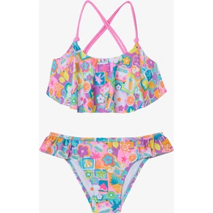 Kız Çocuk Holiday Mode Fırfırlı Bandeau Bikini Takımı